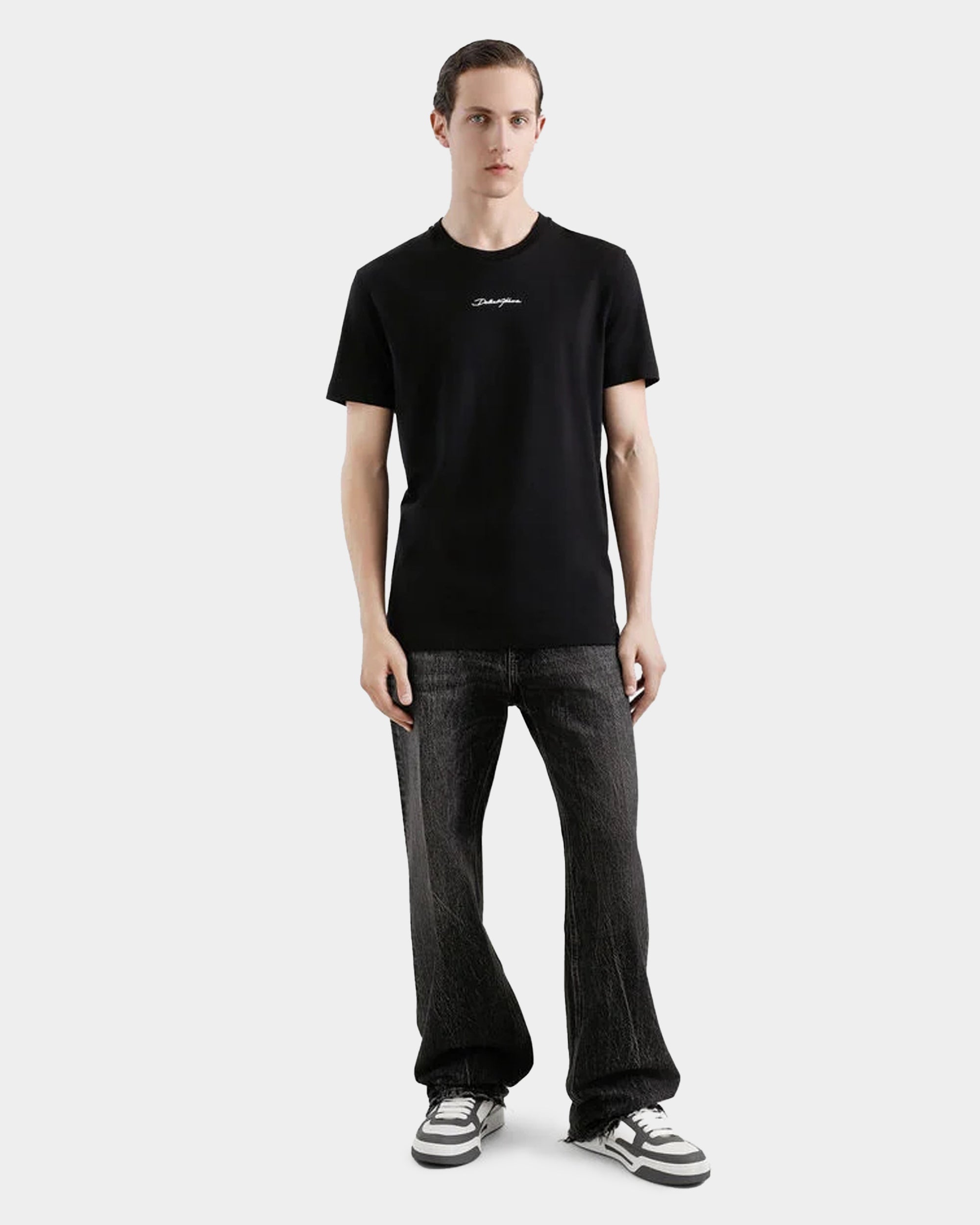 DOLCE&GABBANA  手寫 LOGO 刺繡 T-shirt