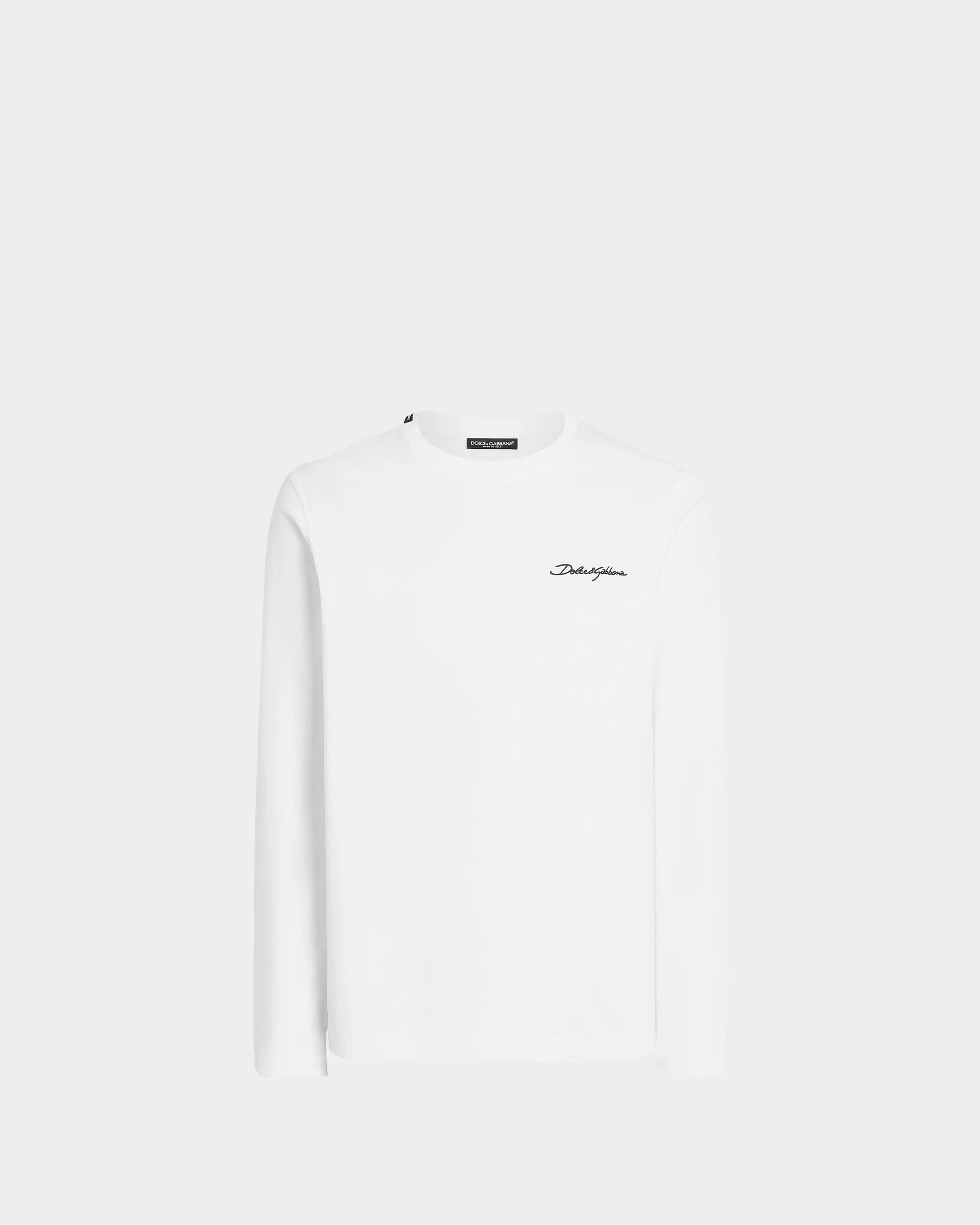 DOLCE&GABBANA 刺繡標誌長袖 T-shirt