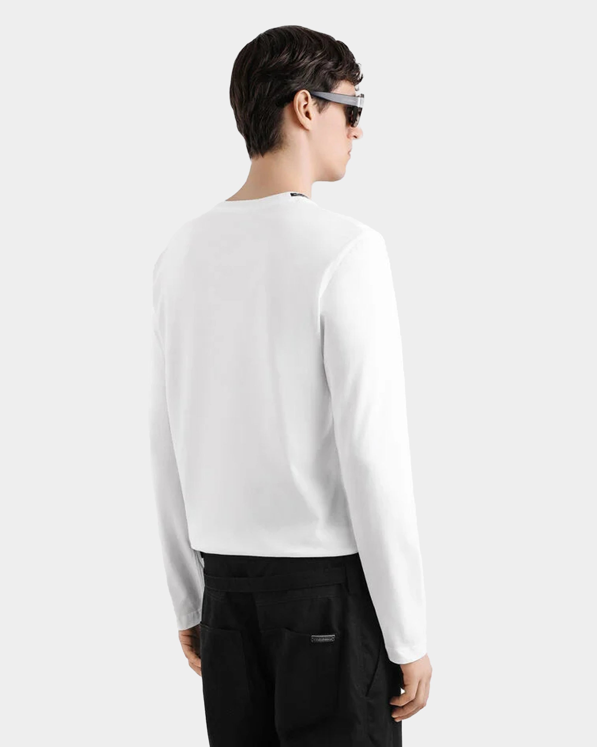 DOLCE&GABBANA 刺繡標誌長袖 T-shirt