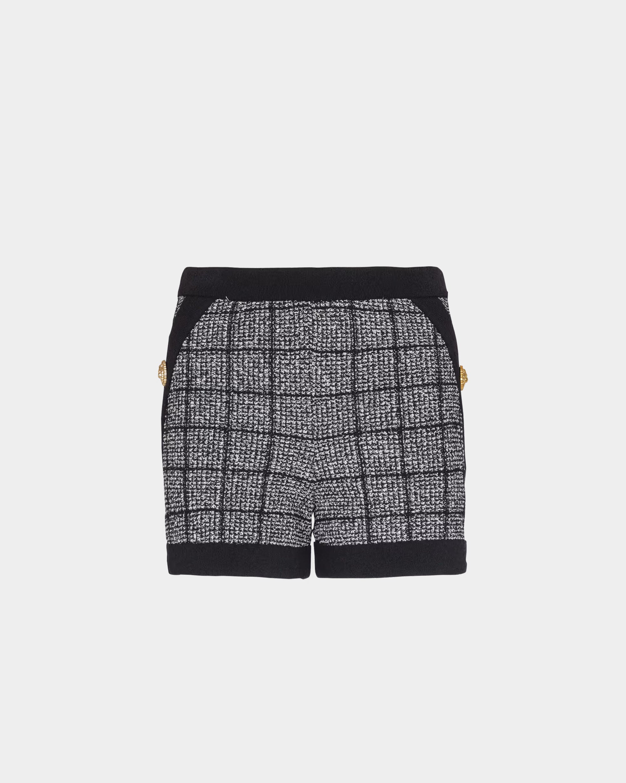 BALMAIN 鈕扣款輕量花呢針織短褲