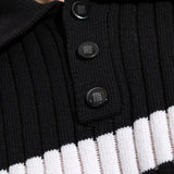 條紋羅紋棉質針織 Polo 衫