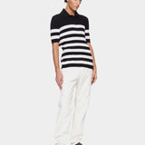 條紋羅紋棉質針織 Polo 衫