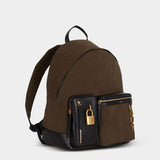 尼龍拼接小牛皮後背包