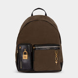 尼龍拼接小牛皮後背包