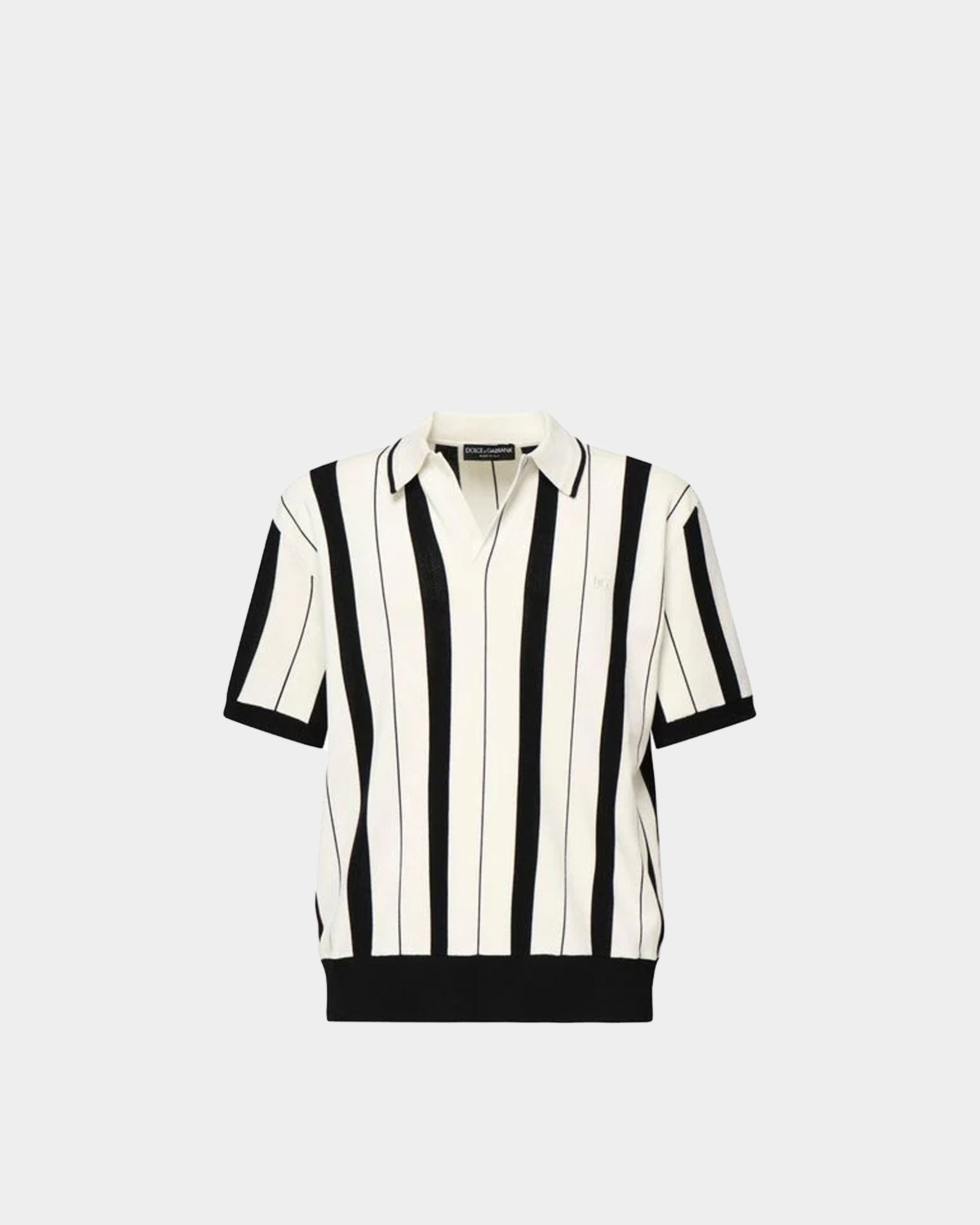 DOLCE&GABBANA  直紋V領Polo衫