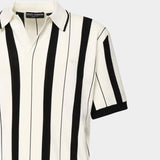 DOLCE&GABBANA  直紋V領Polo衫