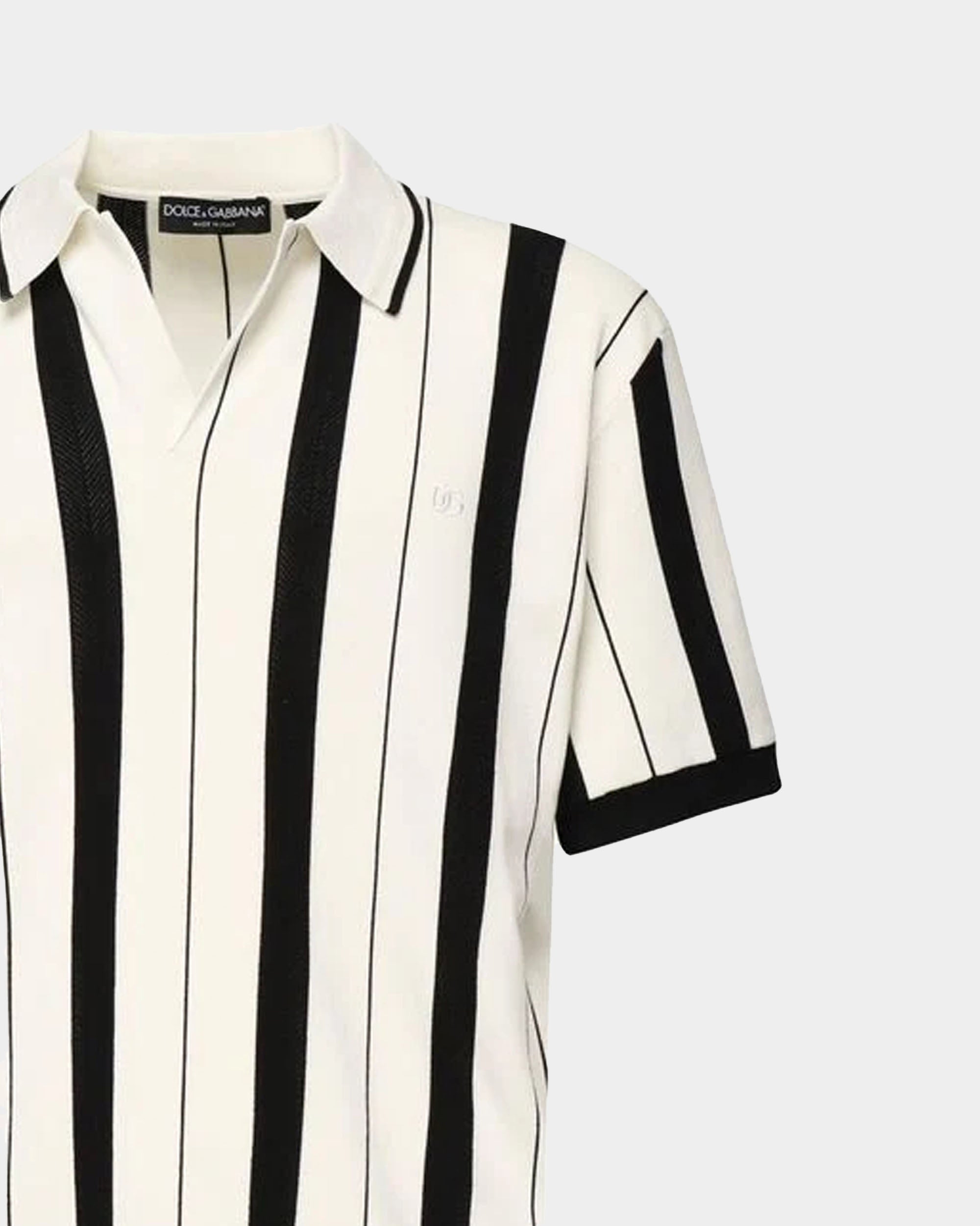 DOLCE&GABBANA  直紋V領Polo衫