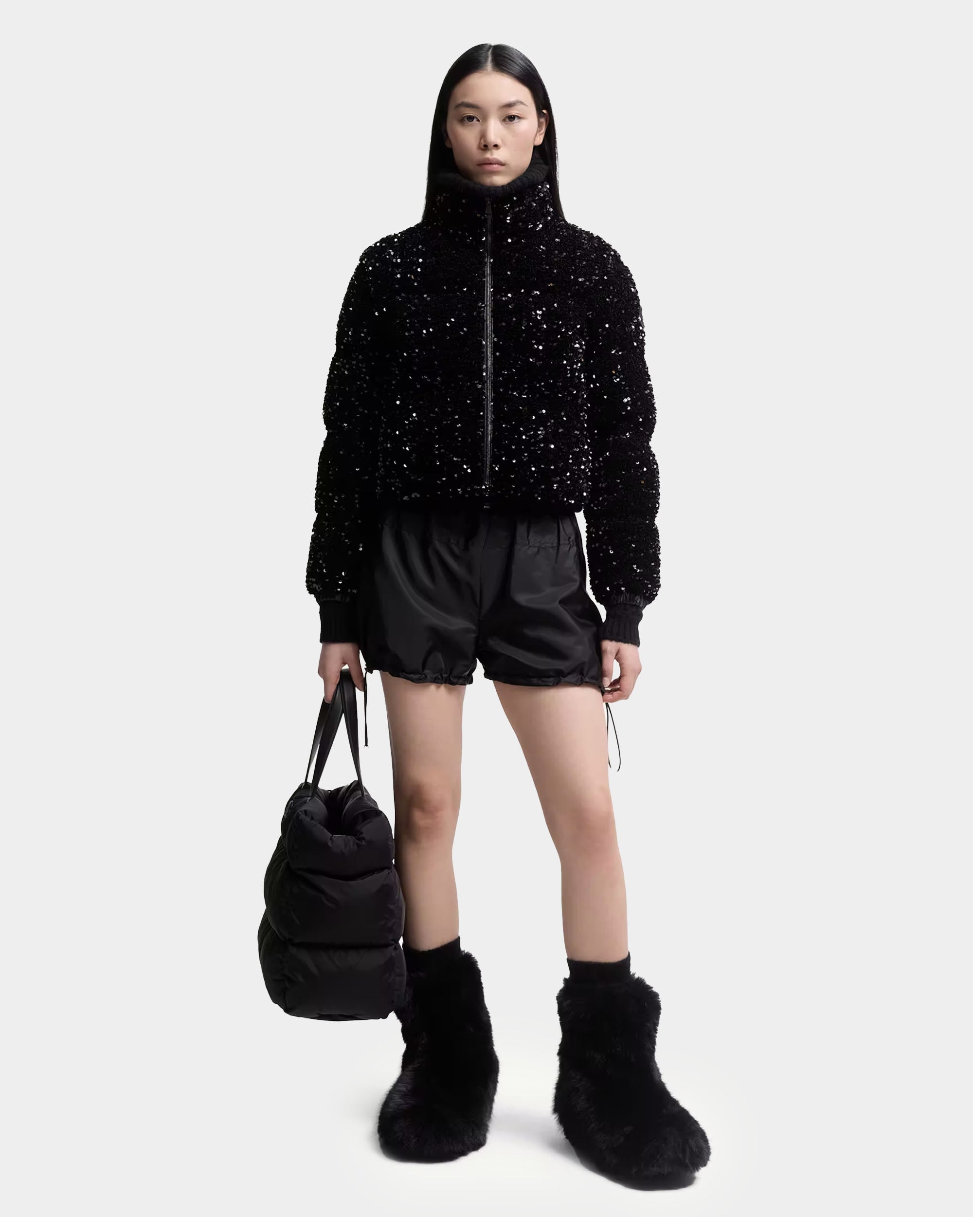 MONCLER 亮片短版羽絨外套