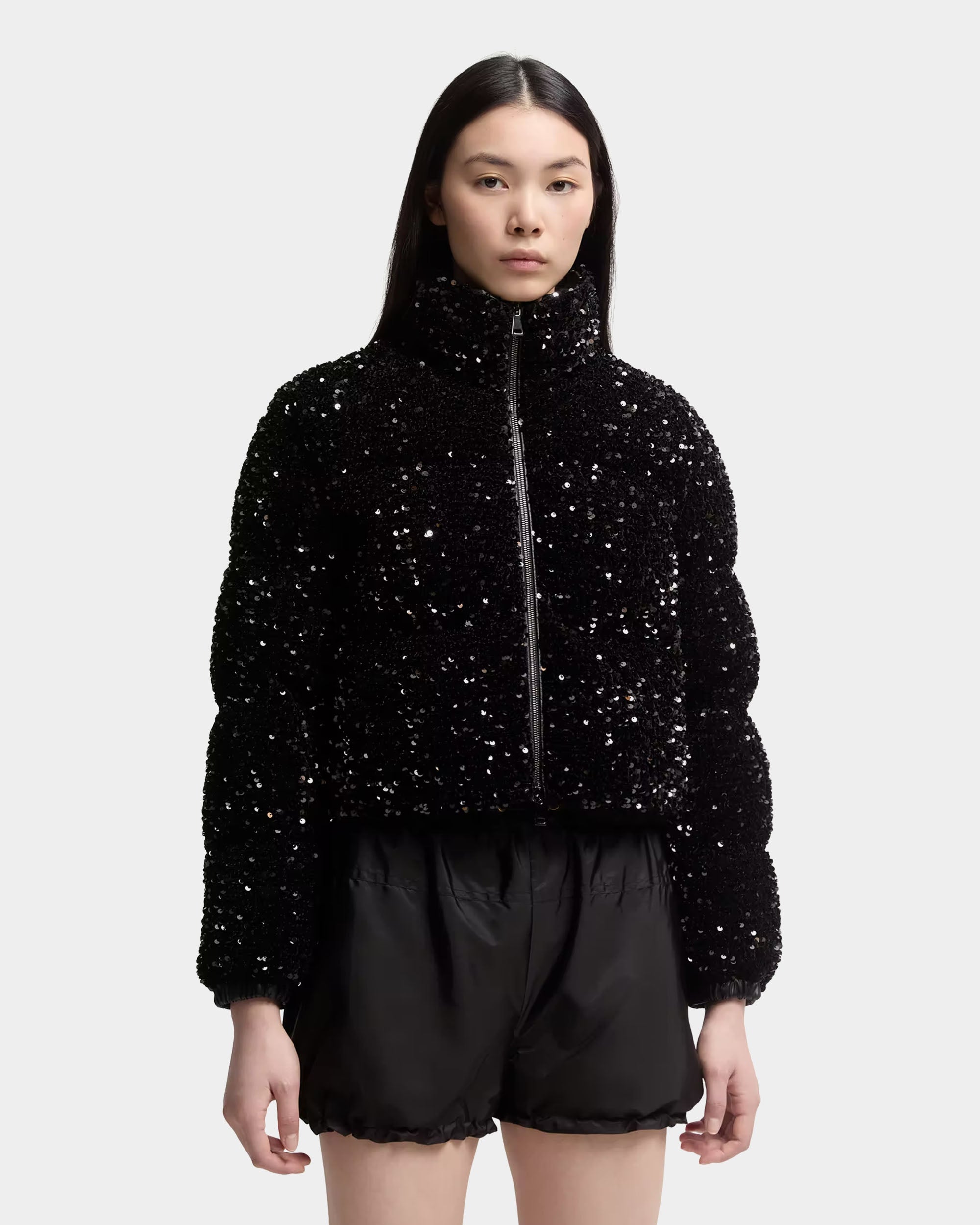 MONCLER 亮片短版羽絨外套