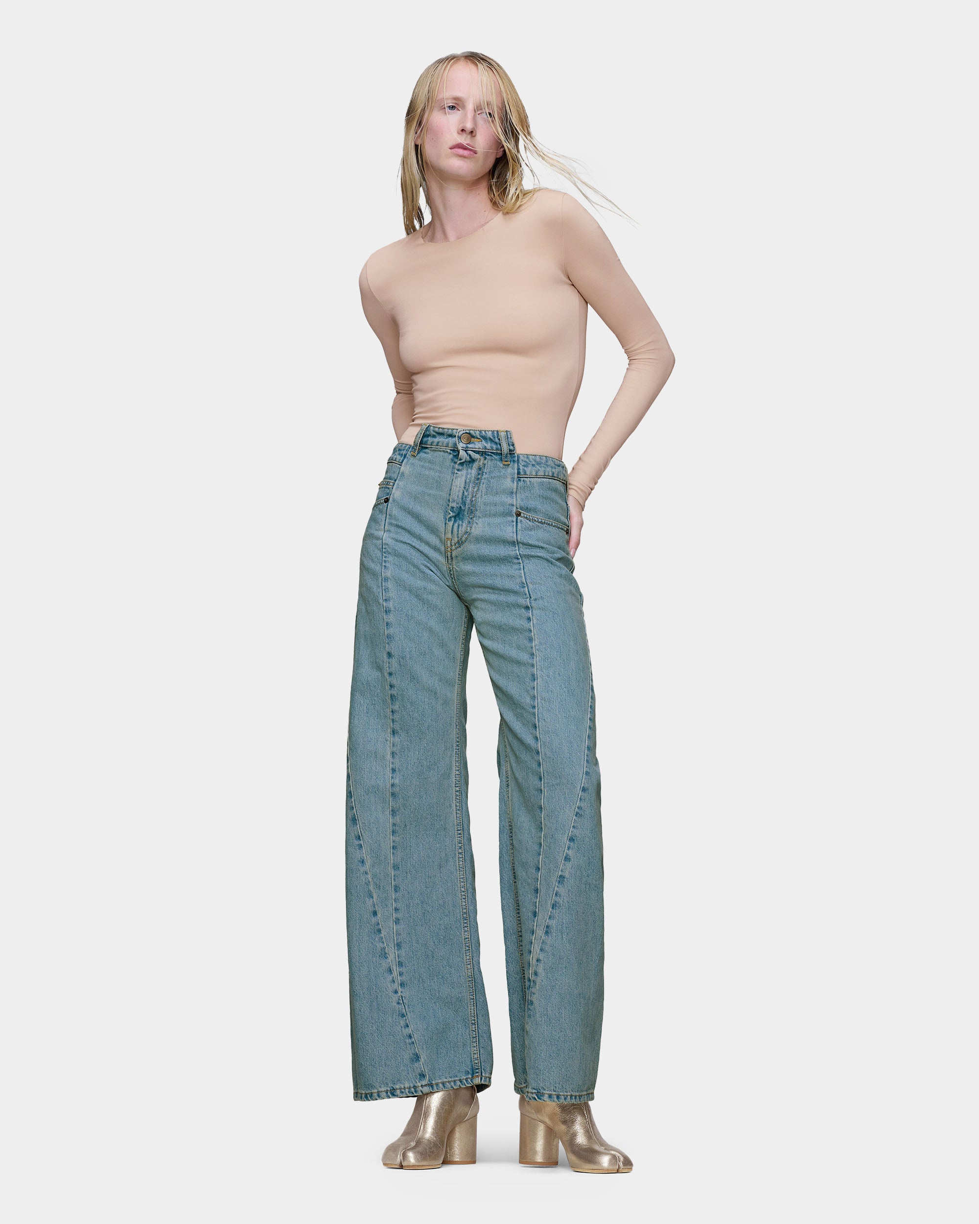 MAISON MARGIELA 不對稱造型牛仔褲