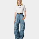 立體繭型牛仔褲