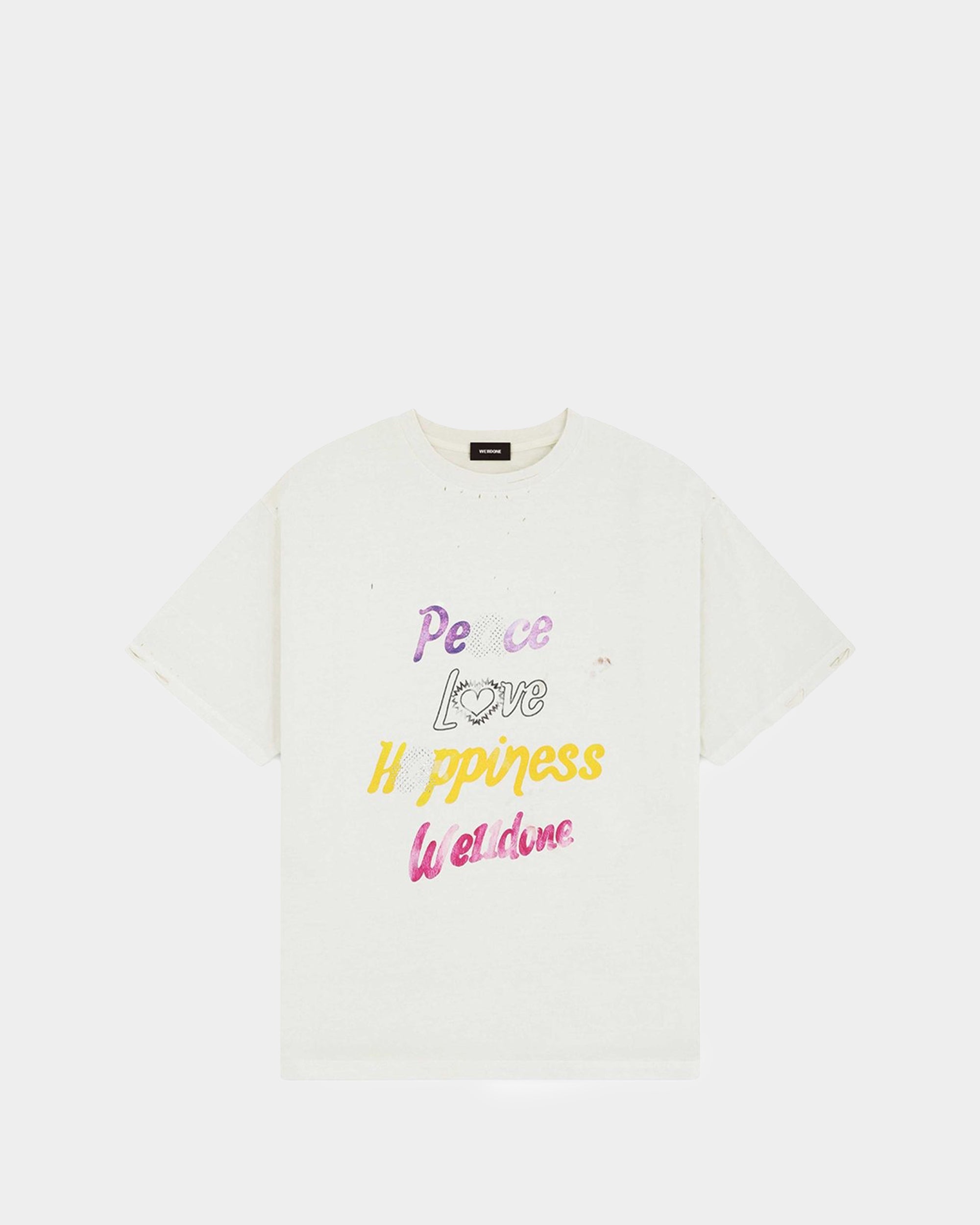 WE11DONE 彩色字母刷舊T-Shirt