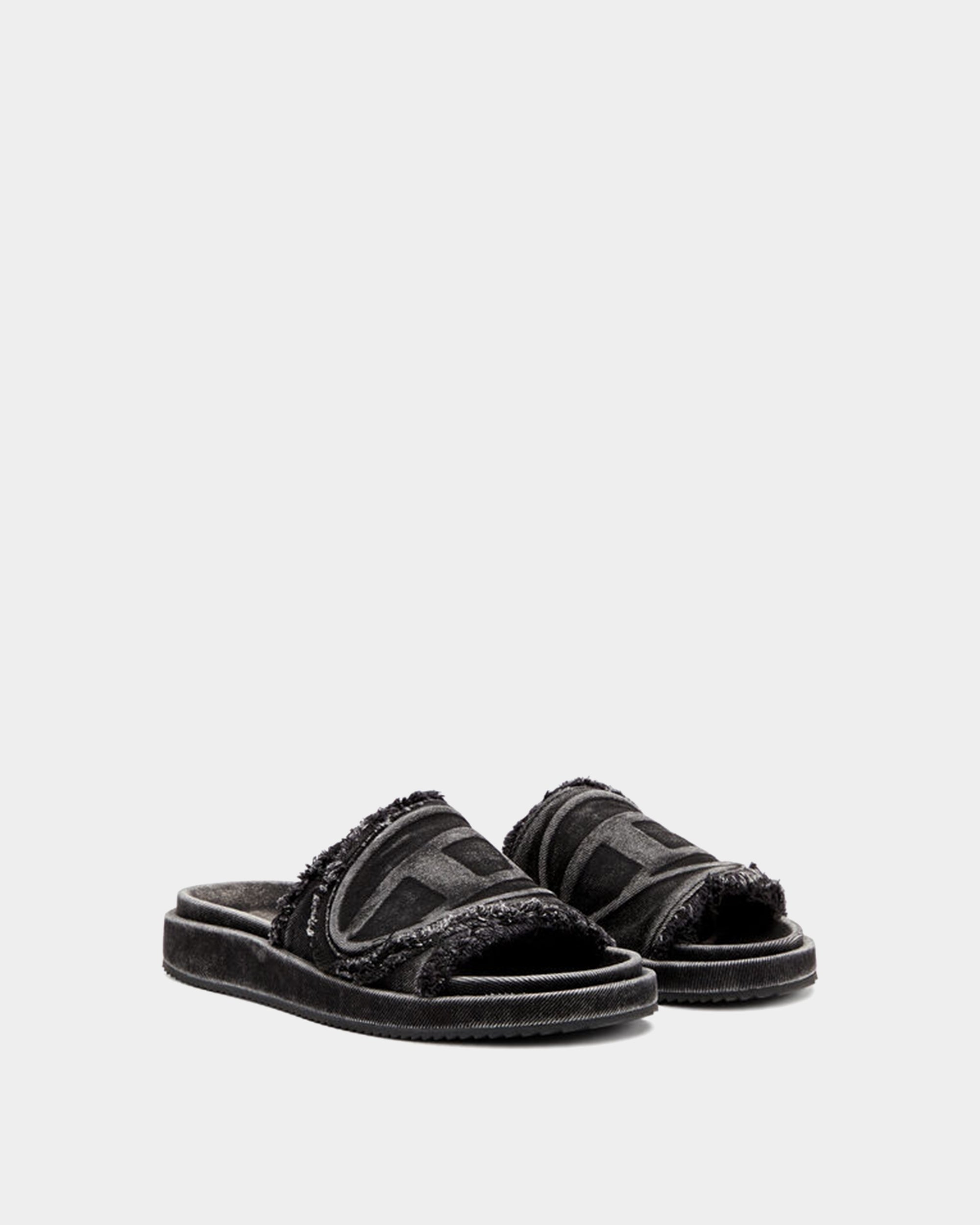 DIESEL DLogo丹寧拖鞋