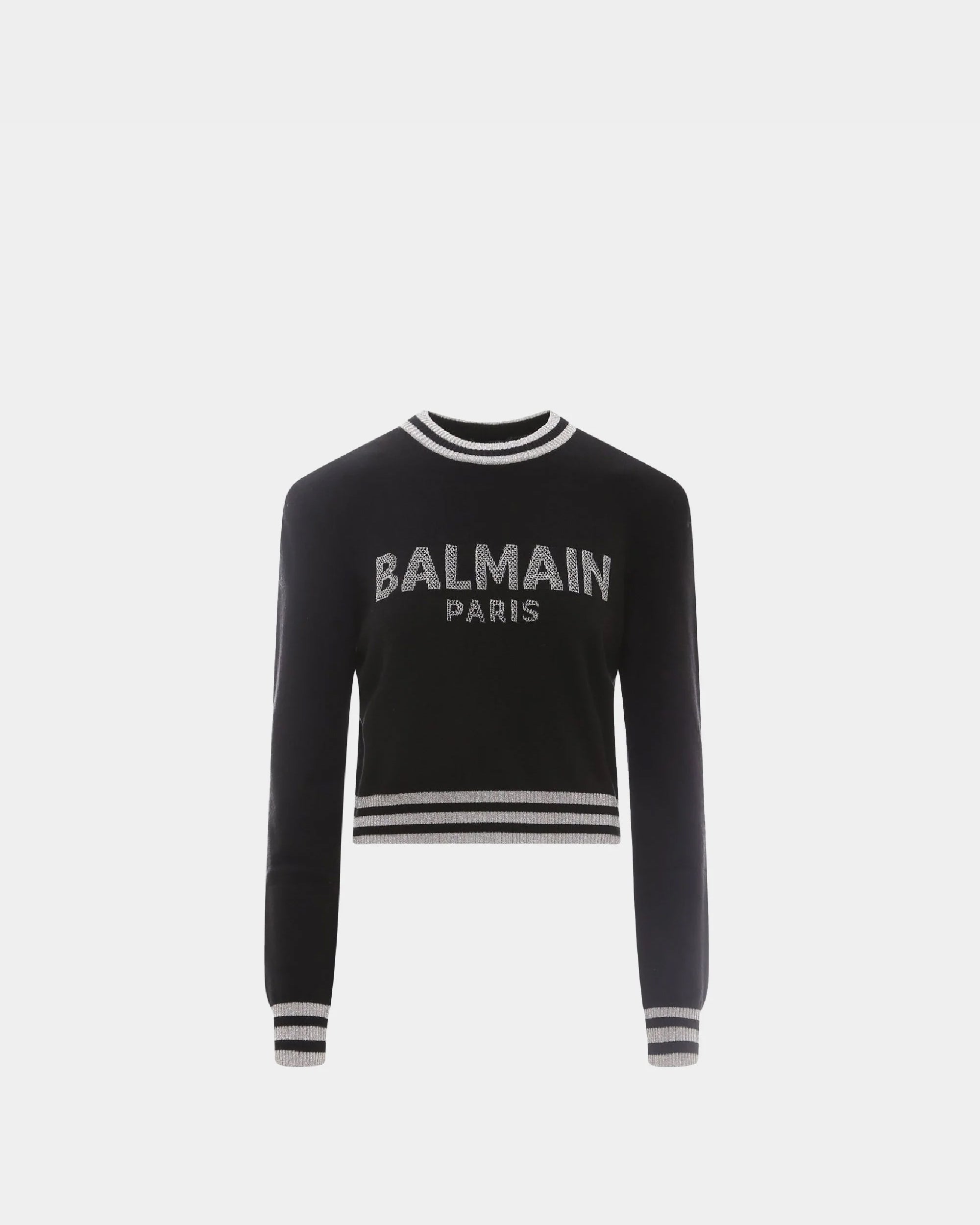 Balmain 金屬色網眼LOGO短版針織衫 / 女