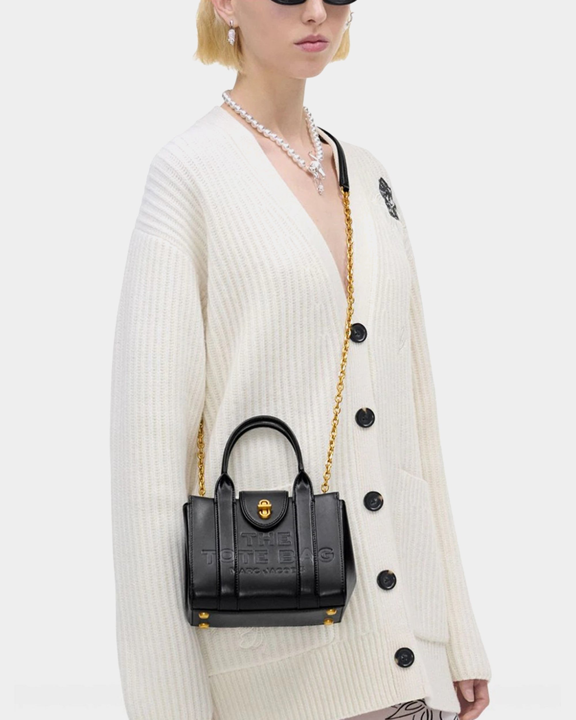 MARC JACOBS 金鍊翻蓋托特包