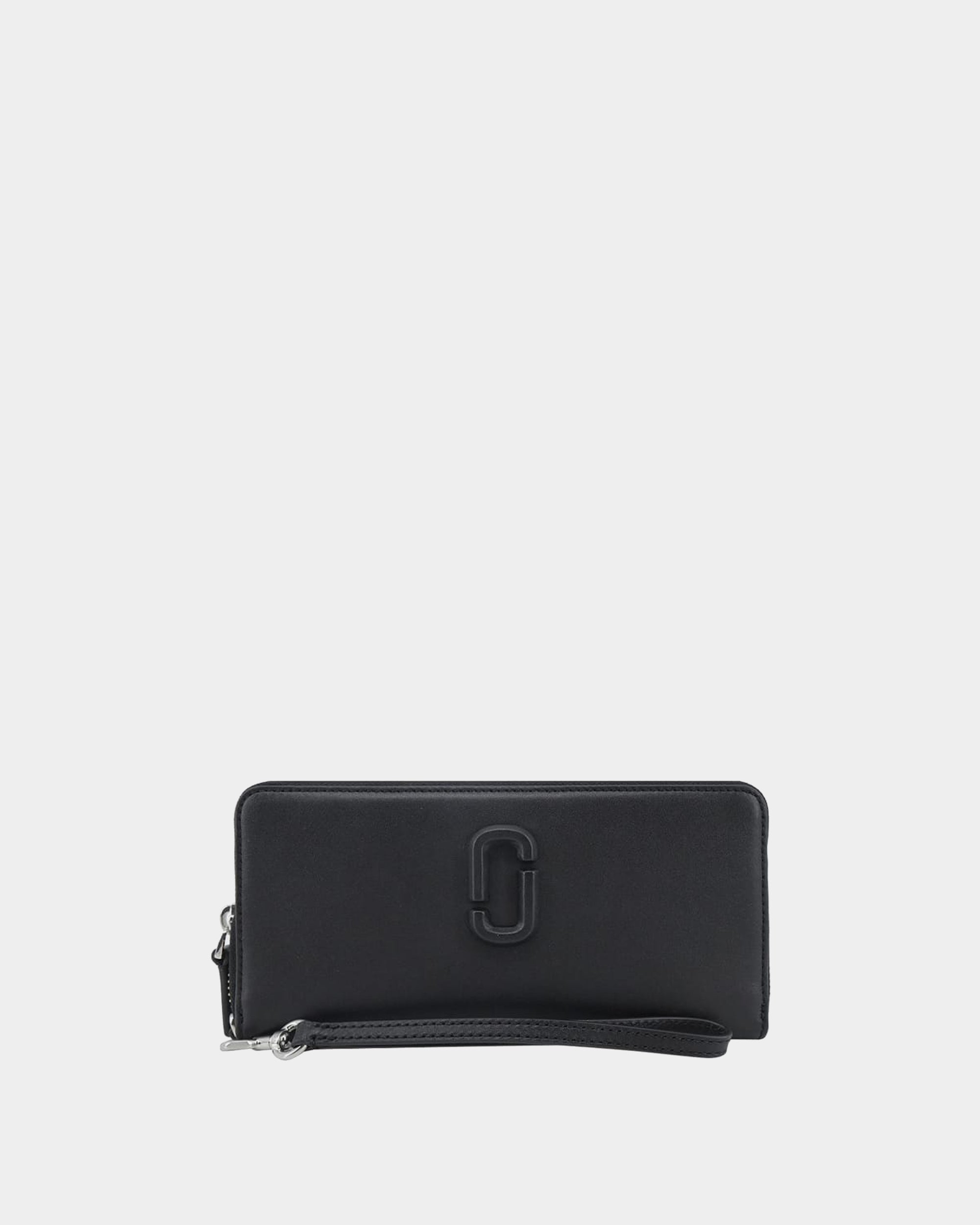 MARC JACOBS 平滑皮革拉鍊手掛式長夾－黑