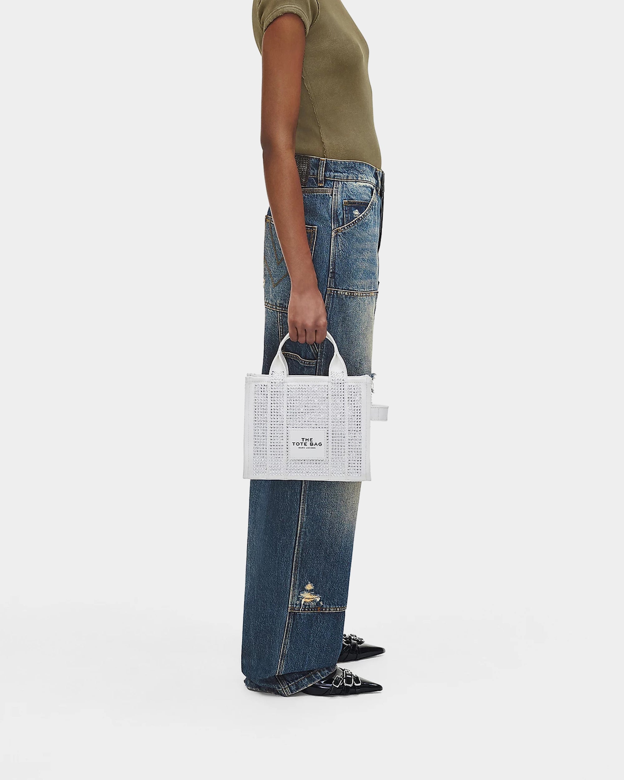 MARC JACOBS Small rhinestone canvas tote 