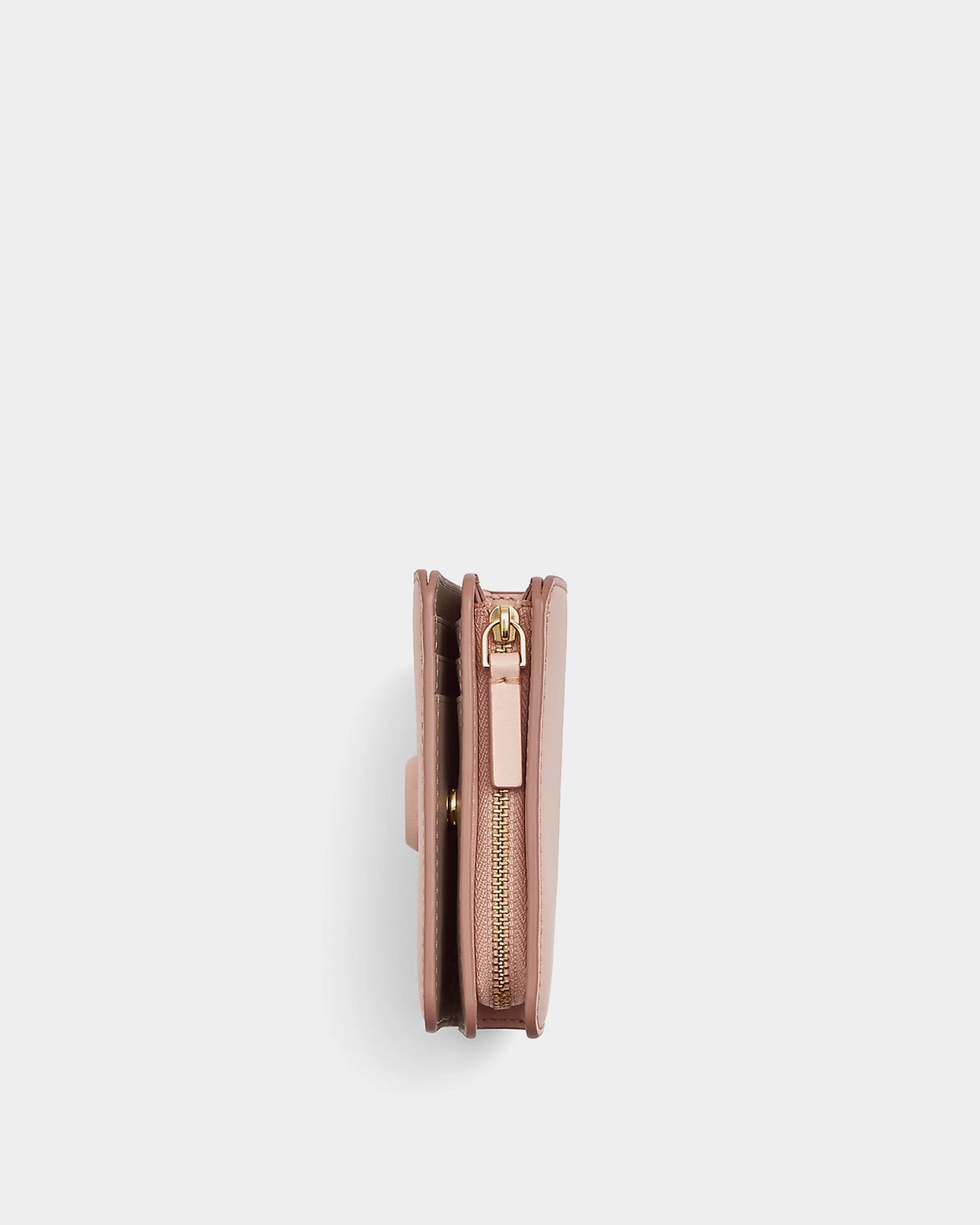 MARC JACOBS 拉鏈素面 LOGO 小型皮夾