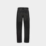 BALMAIN Black destroyed straight five-pocket jeans 