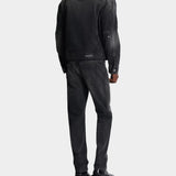 BALMAIN Denim jacket with ripped wool lining 