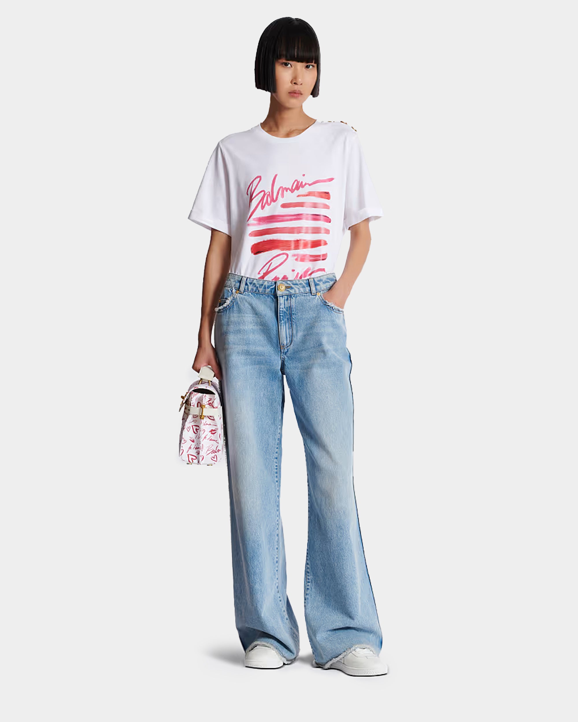 BALMAIN Lipstick 印花 T-shirt