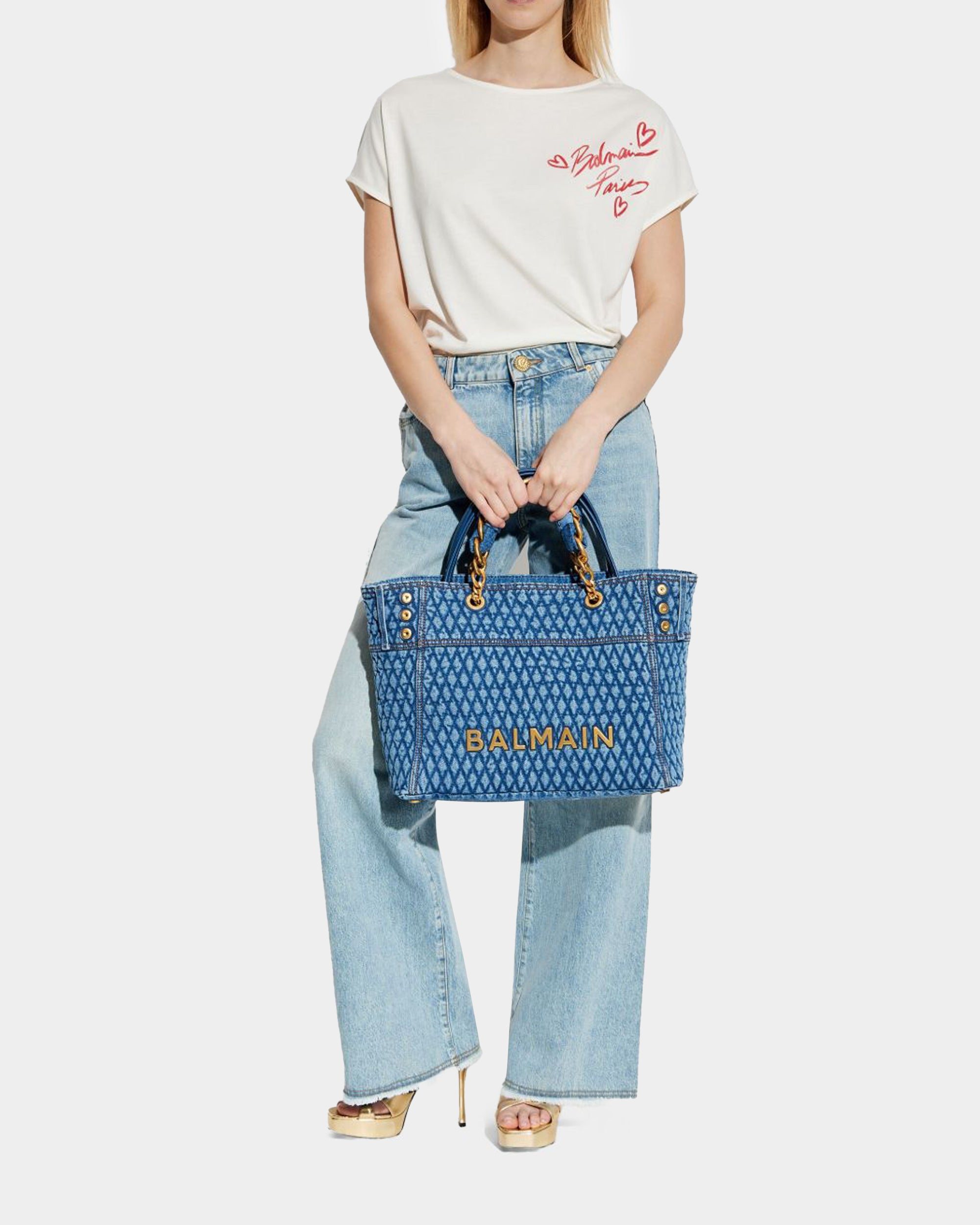 BALMAIN Lipstick Logo 系列 白色短袖 T-Shirt