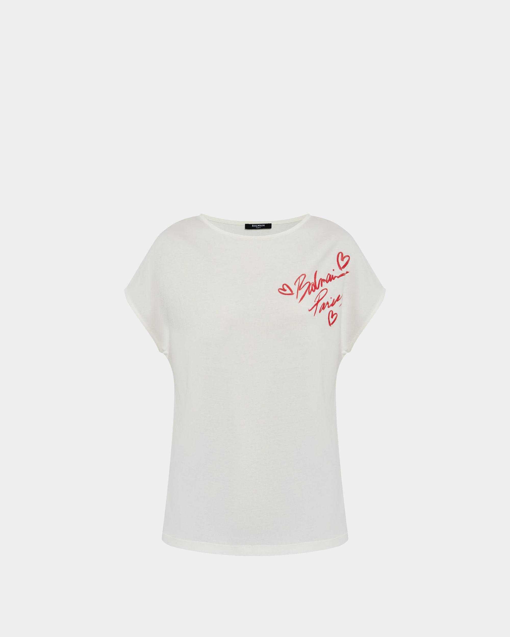 BALMAIN Lipstick Logo 系列 白色短袖 T-Shirt