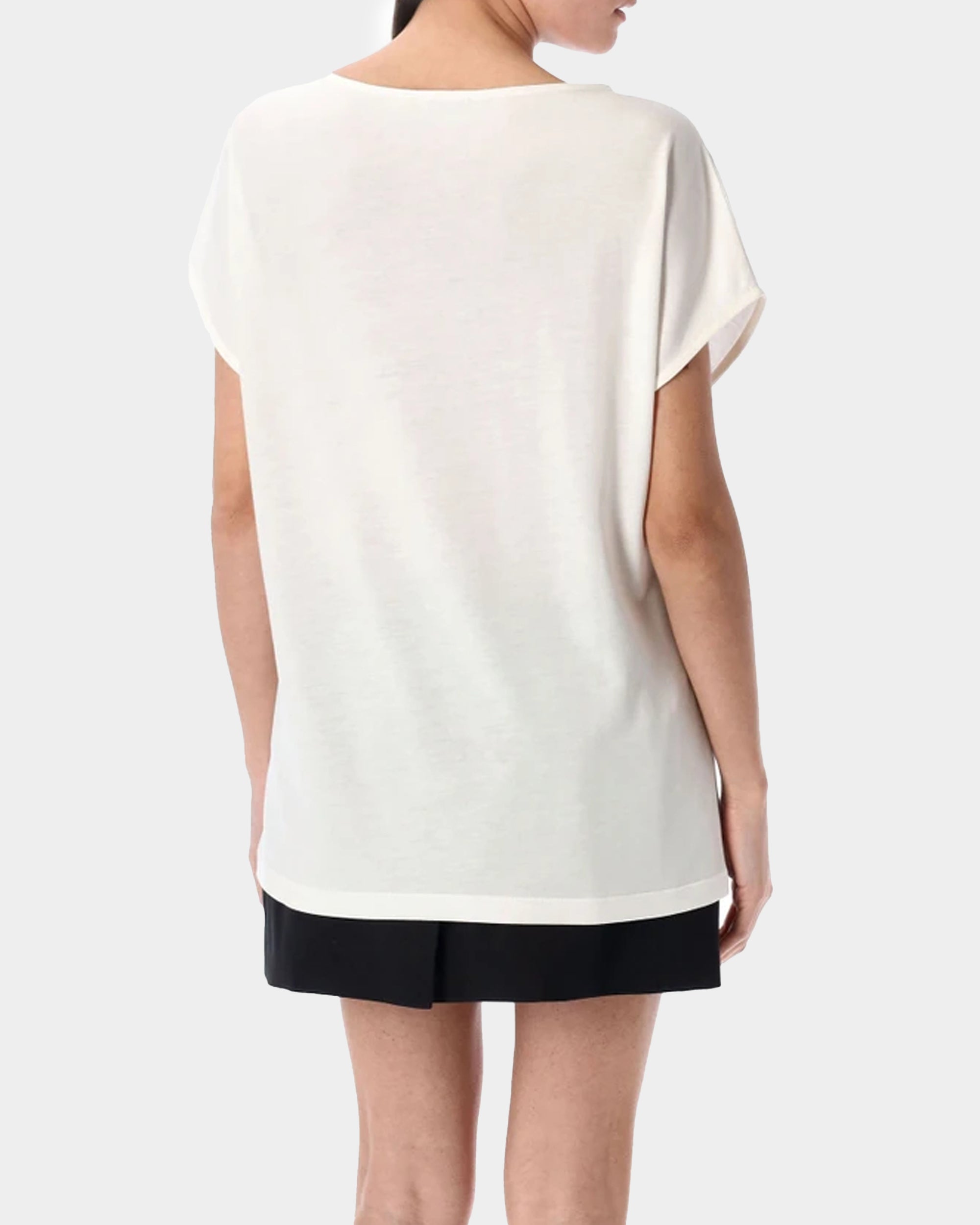 BALMAIN Eye 印花白色船領 T-Shirt