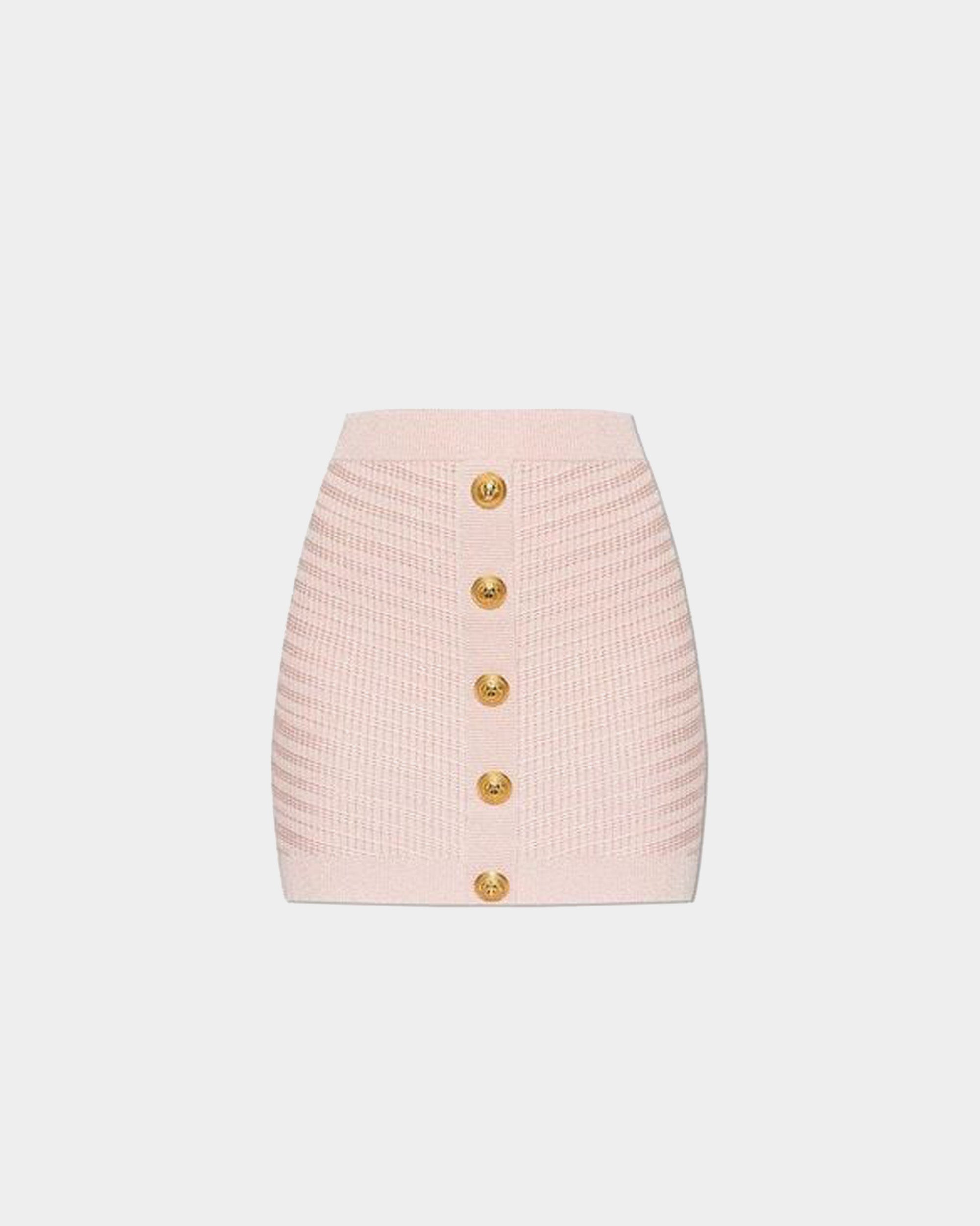 BALMAIN 粉色針織短裙
