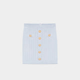 BALMAIN RIBBED MINI SKIRT WITH METAL BUTTONES 
