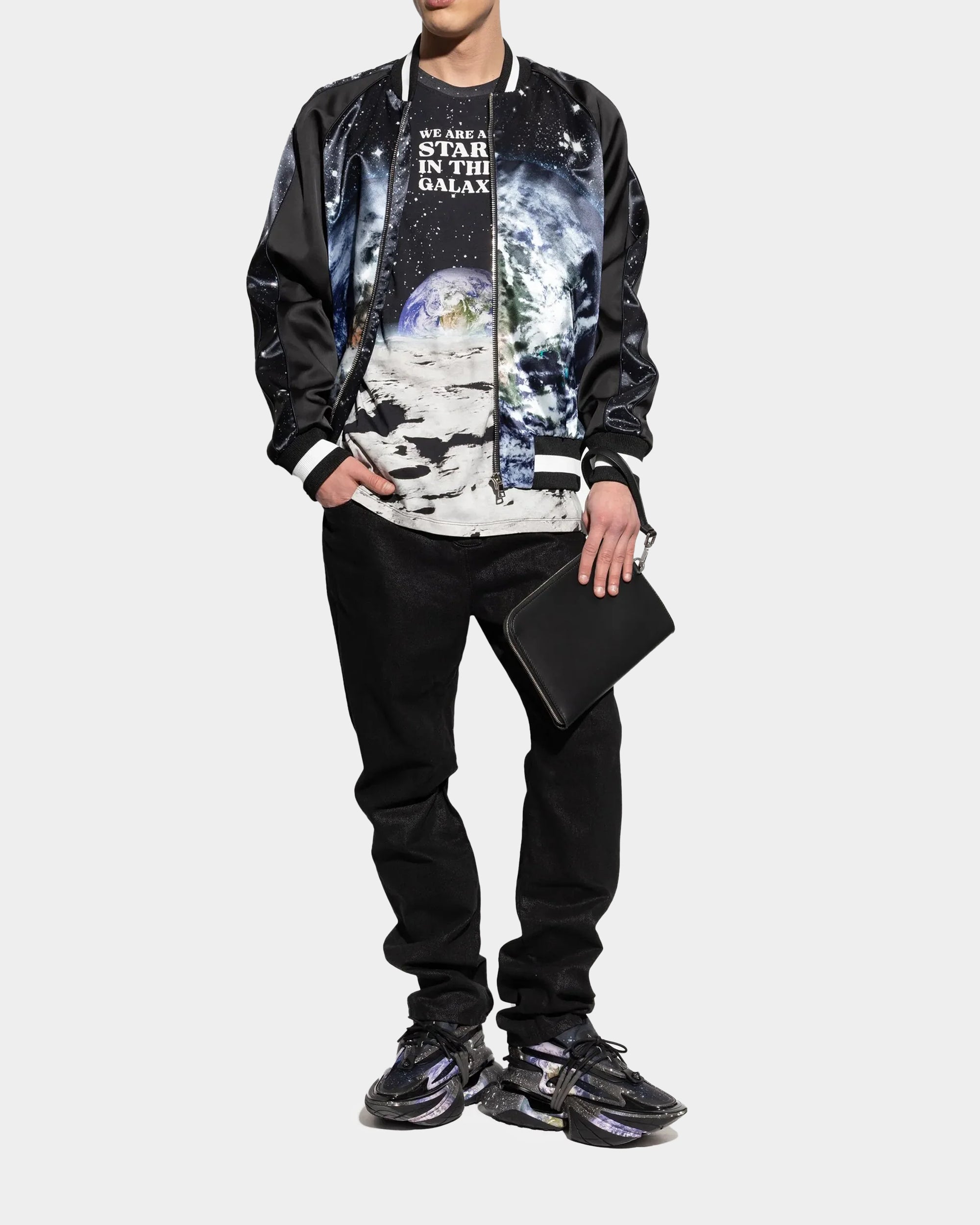 BALMAIN 星際宇宙印花 T-shirt