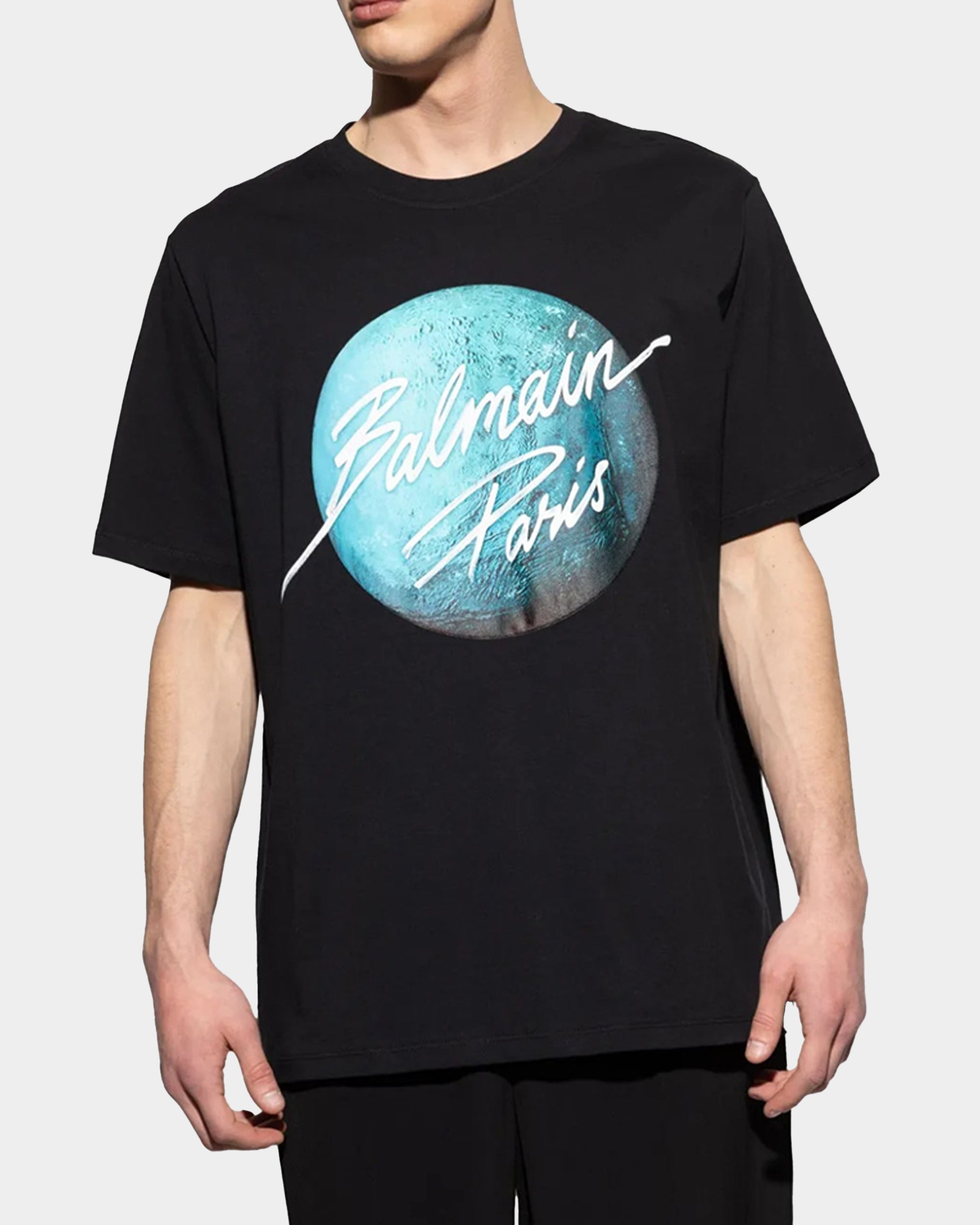 星球印花黑色 T-shirt