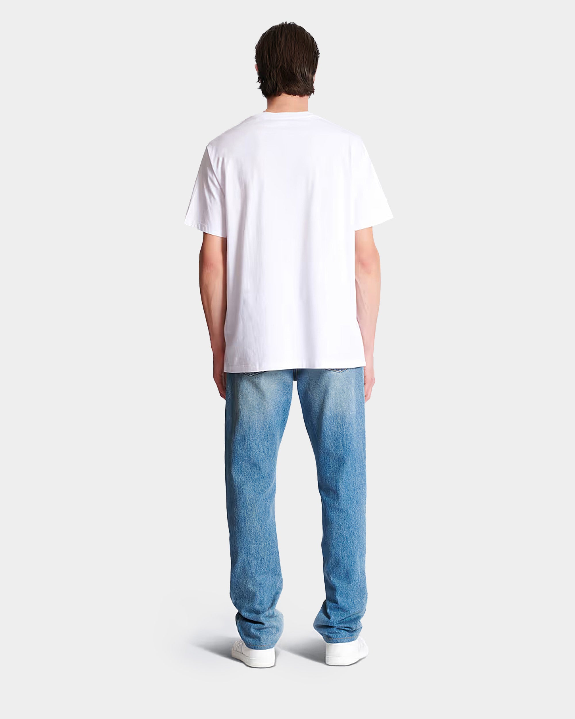 BALMAIN 藍星球印花白色 T-shirt