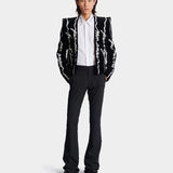 BALMAIN White poplin shirt with embroidered collar 