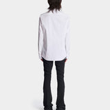 BALMAIN White poplin shirt with embroidered collar 