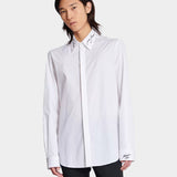 BALMAIN White poplin shirt with embroidered collar 