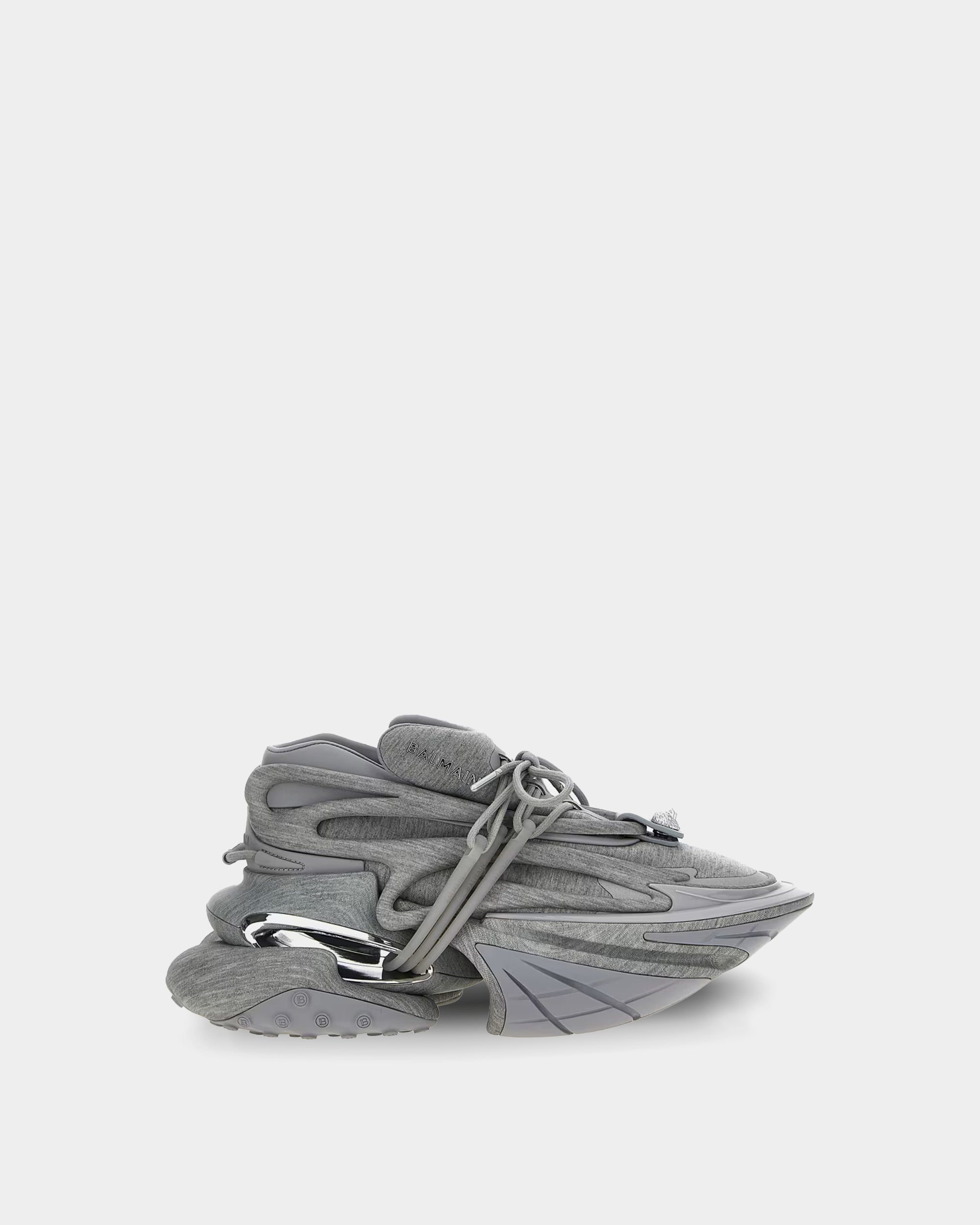 BALMAIN Unicorn Low 灰色絨布印花款男款厚底運動鞋