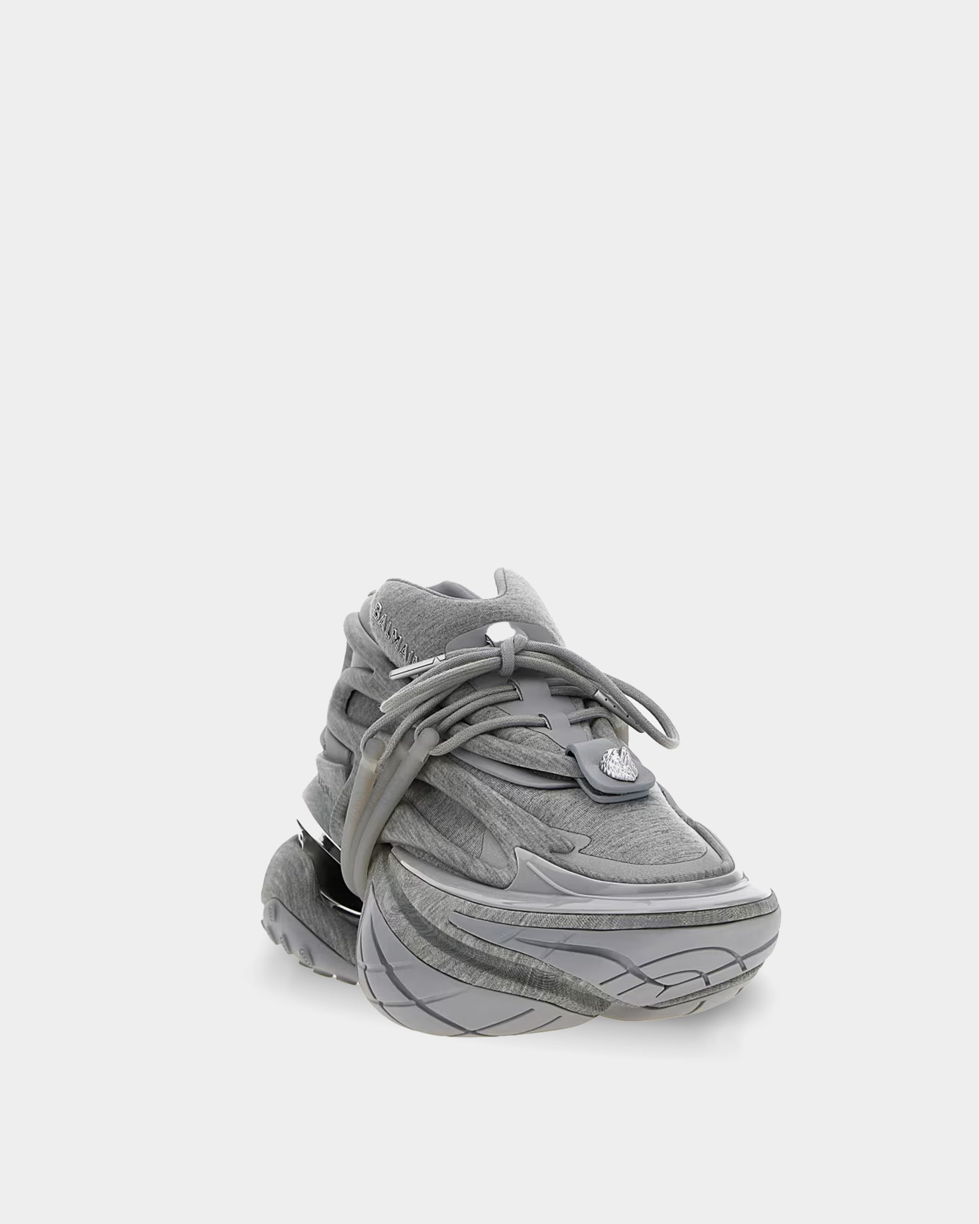 BALMAIN Unicorn Low 灰色絨布印花款男款厚底運動鞋