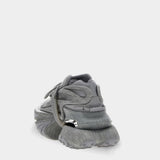 BALMAIN Unicorn Low Grey Fleece Printed Men's Platform Sneakers 