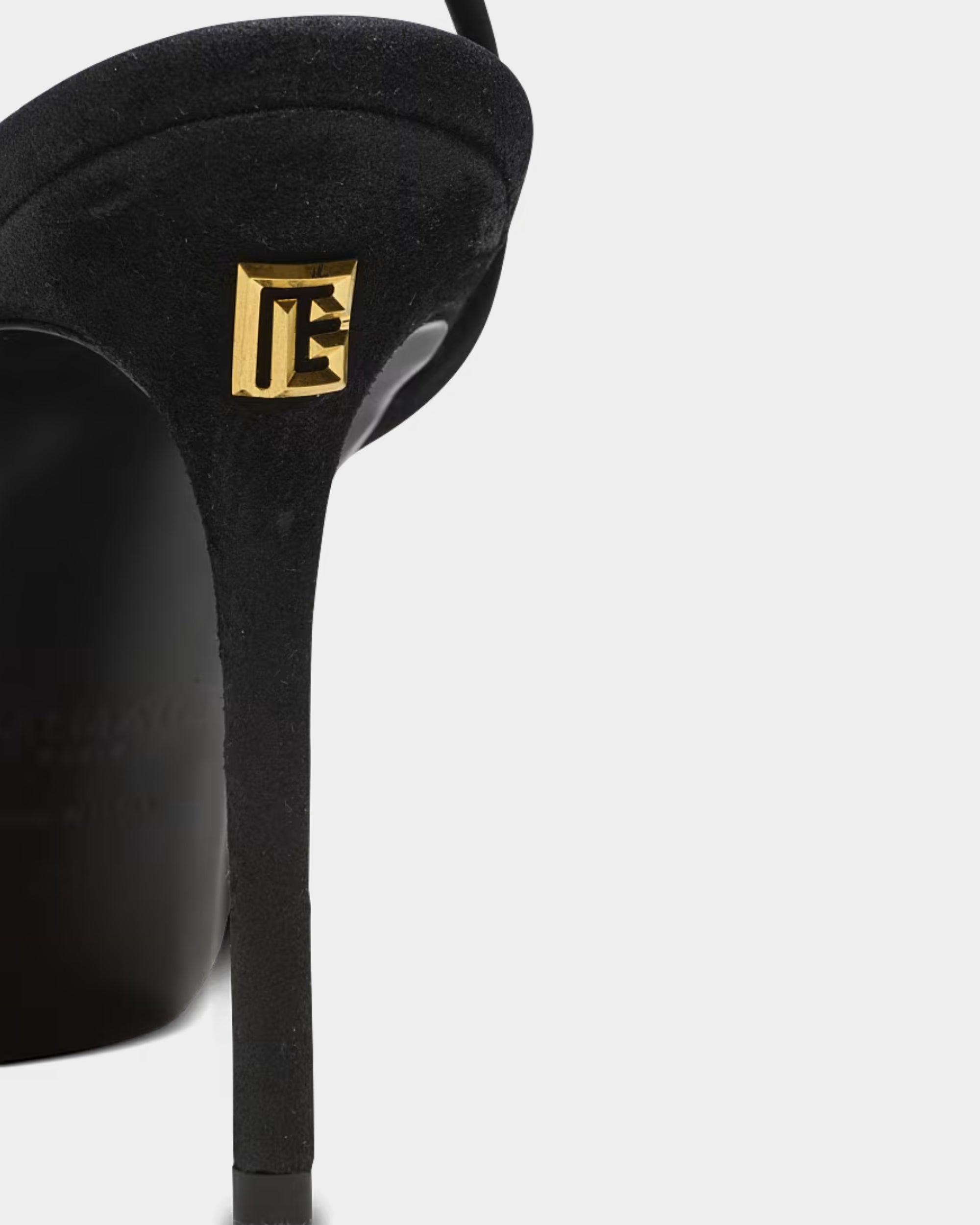BALMAIN 黑色珍珠金鍊高跟涼鞋