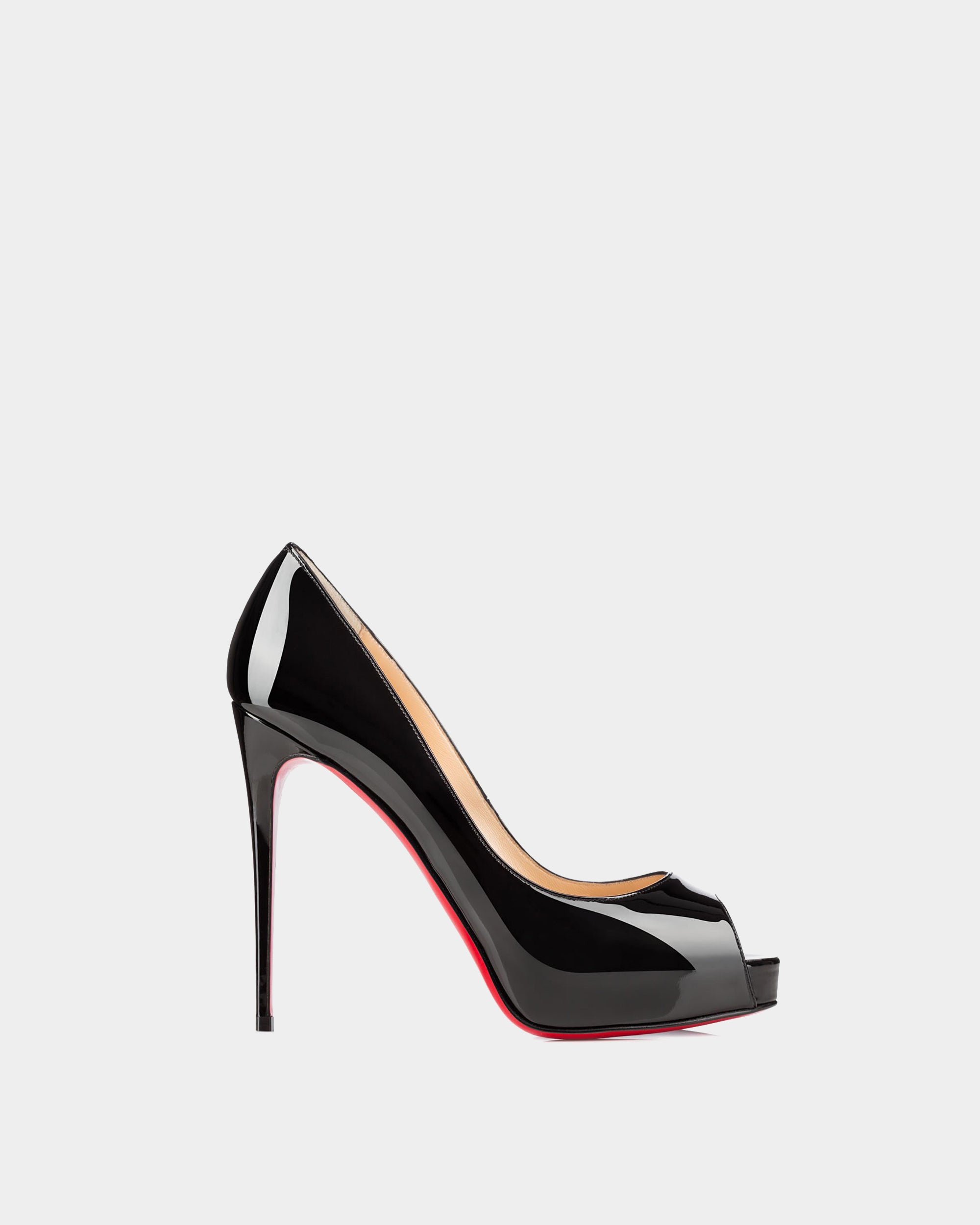 CHRISTIAN LOUBOUTIN Privé 露趾厚底 12 cm 高跟鞋 - 黑色