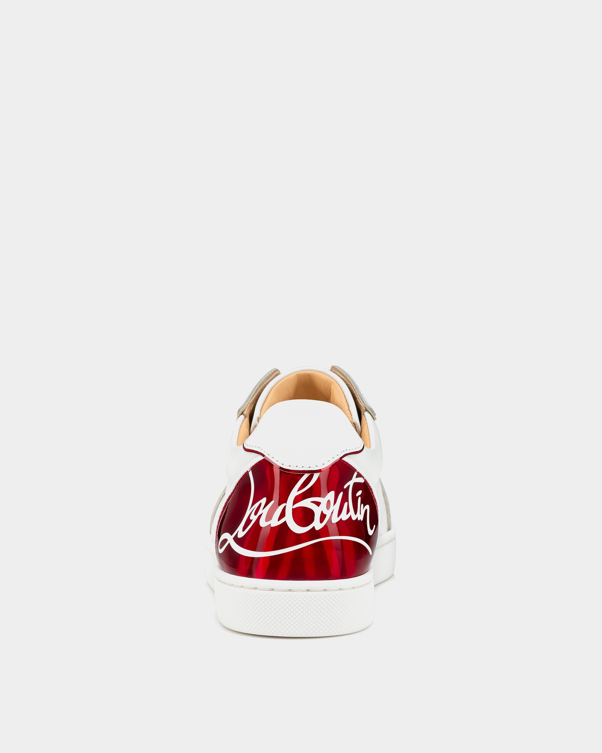 CHRISTIAN LOUBOUTIN Fun Vieira 金屬拼接白色休閒鞋 - 紅/白