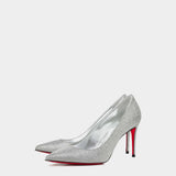 CHRISTIAN LOUBOUTIN Kate 8.5 cm silver pumps 