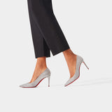 CHRISTIAN LOUBOUTIN Kate 8.5 cm silver pumps 