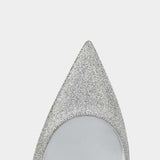 CHRISTIAN LOUBOUTIN Kate 8.5 cm silver pumps 