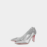 CHRISTIAN LOUBOUTIN Kate silver shiny leather 8.5 cm pumps 