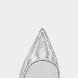 CHRISTIAN LOUBOUTIN Kate silver shiny leather 8.5 cm pumps 