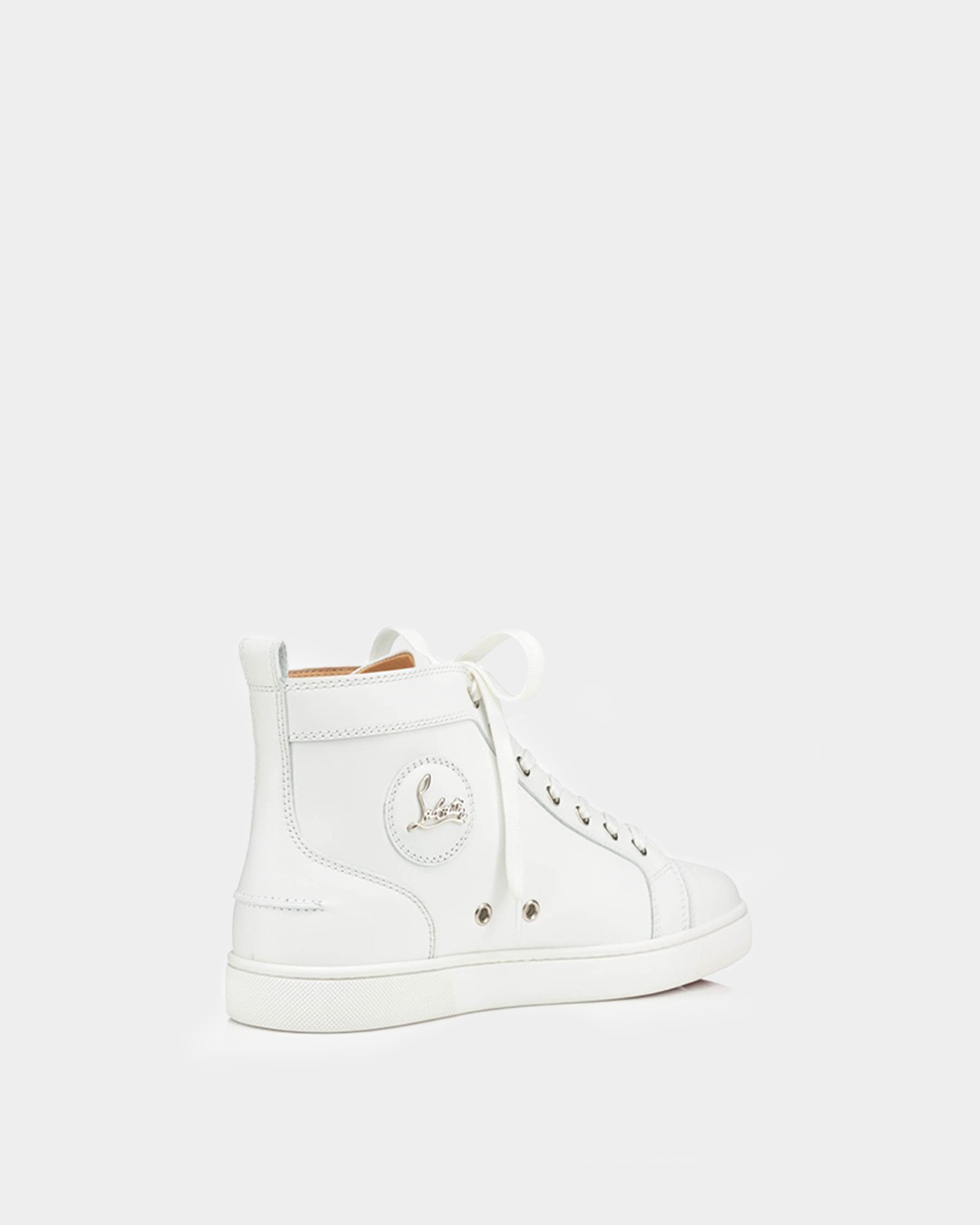 CHRISTIAN LOUBOUTIN 白色鉚釘高筒運動鞋