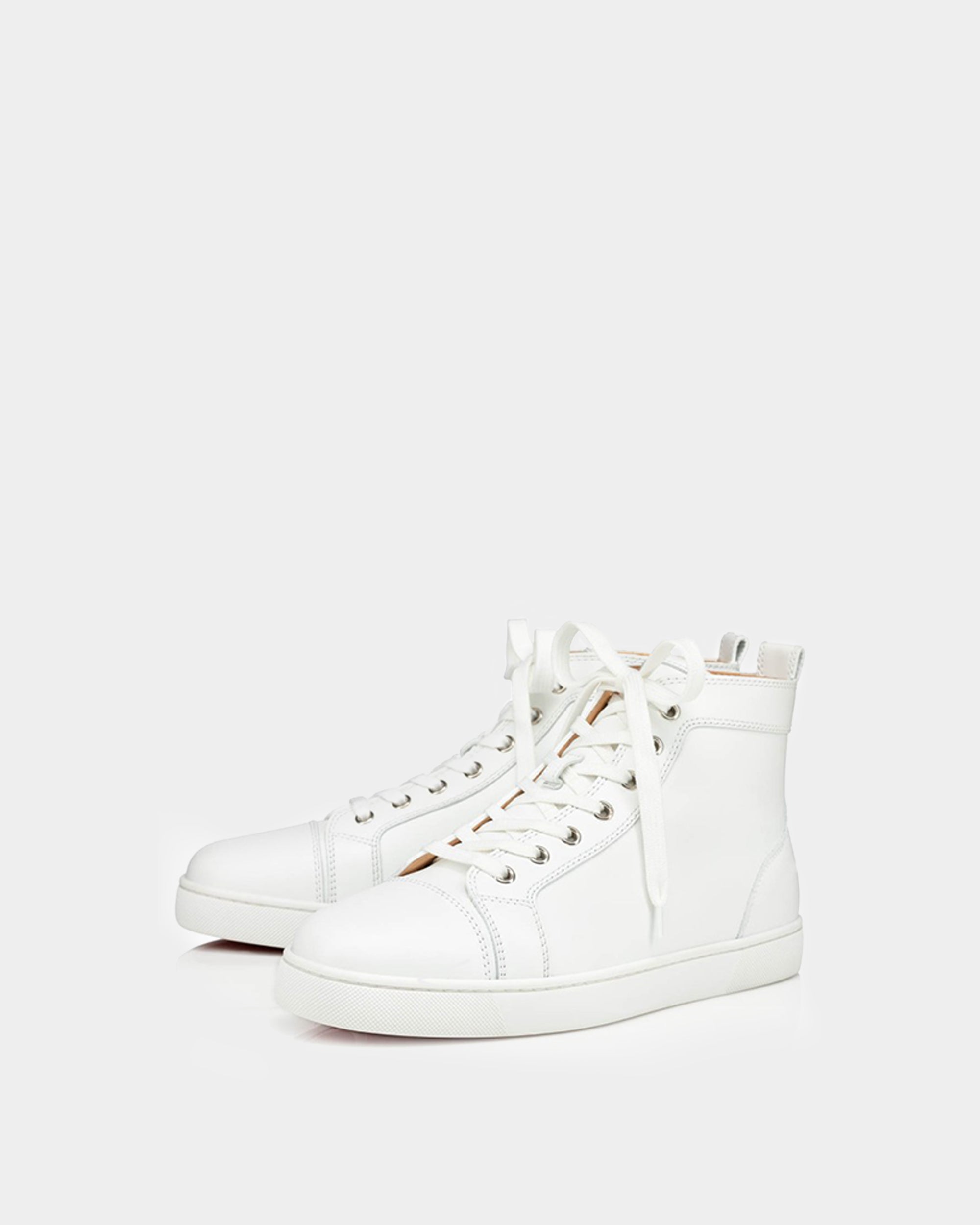 CHRISTIAN LOUBOUTIN 白色鉚釘高筒運動鞋