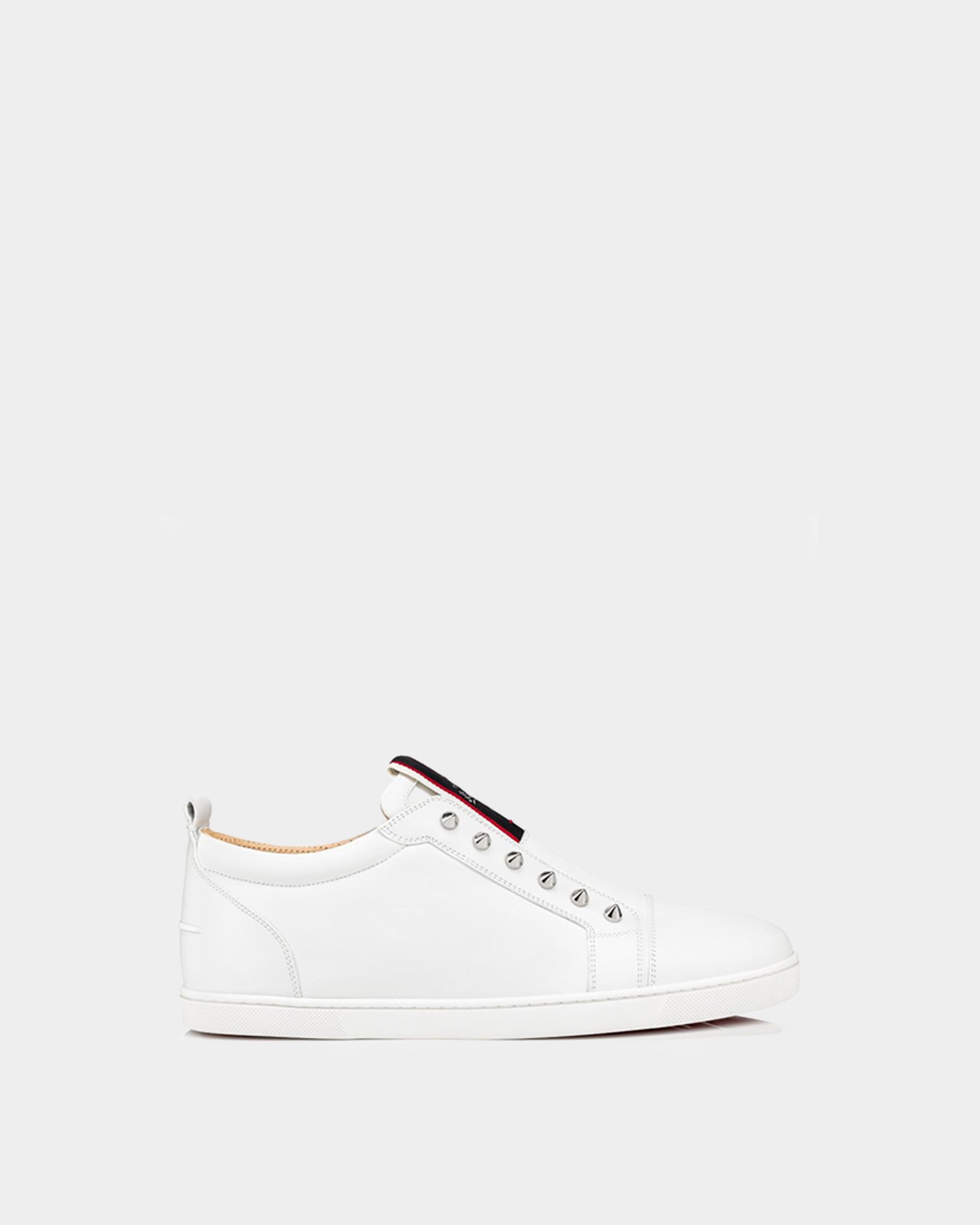 CHRISTIAN LOUBOUTIN 白色鉚釘小牛皮鞋